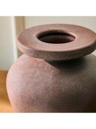 West Elm Orla Ceramic Urn Vase, H24cm, Dark Brown - thumbnail 6