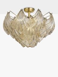 John Lewis Deco Shell Glass Semi Flush Ceiling Light, Champagne