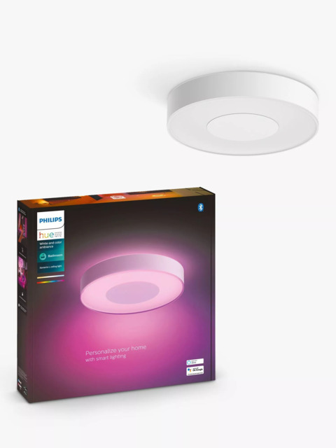 Philips Hue White and Colour Ambiance Xamento LED Smart Bathroom Ceiling Light, Large, White - image 1