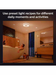 Philips Hue White and Colour Ambiance Xamento LED Smart Bathroom Ceiling Light, Large, White - thumbnail 5