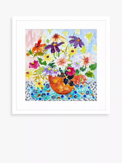 John Lewis Emma Burnett 'The Orange Vase' Framed Print & Mount, 61.5 x 61.5cm, Orange/Multi - image 1