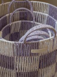 Avery Row Checkerboard Basket, Set of 3, Lilac - thumbnail 4