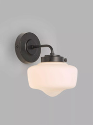John Lewis School House Opal Glass Shade Bathroom Wall Light - thumbnail 1