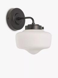 John Lewis School House Opal Glass Shade Bathroom Wall Light - thumbnail 3