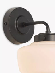 John Lewis School House Opal Glass Shade Bathroom Wall Light - thumbnail 4