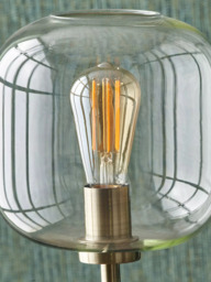 Pacific Florence Glass Floor Lamp, Black/Gold - thumbnail 4