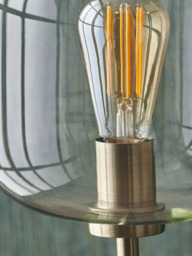 Pacific Florence Glass Floor Lamp, Black/Gold - thumbnail 5