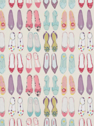 Harlequin World At Your Feet Made to Measure Curtains or Roman Blind, Pebble/Blossom/Sky - thumbnail 1