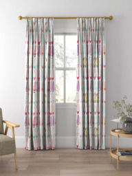 Harlequin World At Your Feet Made to Measure Curtains or Roman Blind, Pebble/Blossom/Sky - thumbnail 5