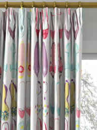 Harlequin World At Your Feet Made to Measure Curtains or Roman Blind, Pebble/Blossom/Sky - thumbnail 2