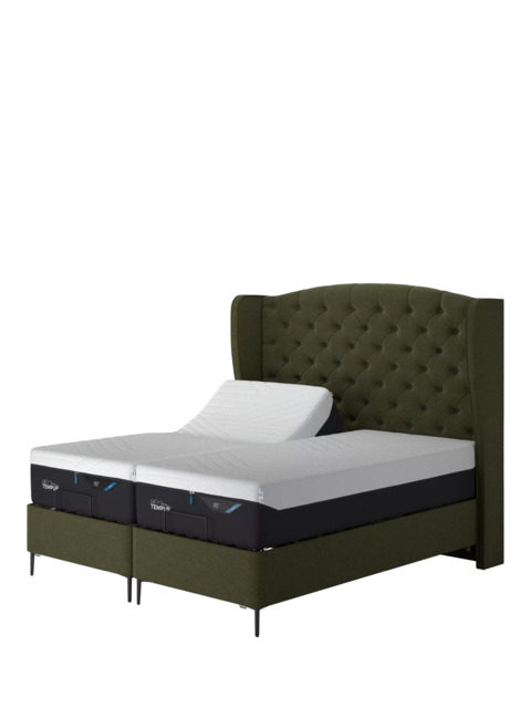 TEMPUR® Suffolk Slim Divan Adjustable Disc Upholstered Bed, Single - image 1
