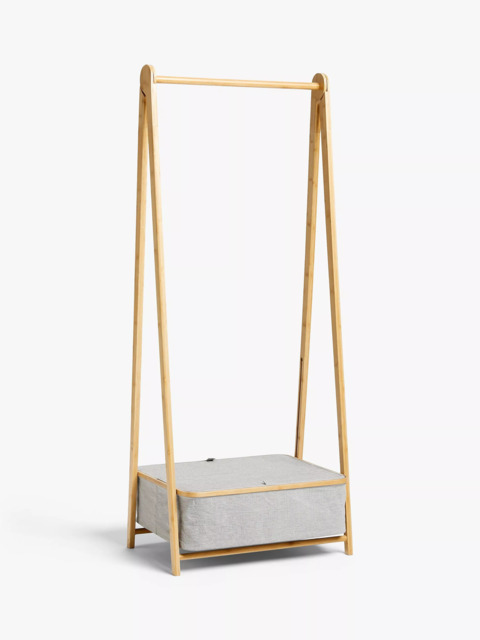 John Lewis Bamboo Rim Collapsible Clothes Rail, Grey - image 1