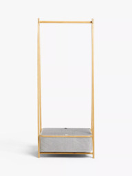 John Lewis Bamboo Rim Collapsible Clothes Rail, Grey - thumbnail 2