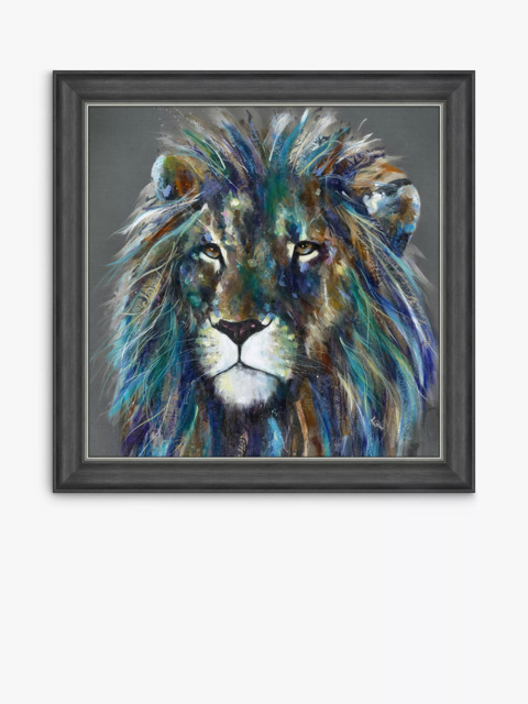 John Lewis Louise Luton 'Akiki' Lion Framed Print, 83 x 83cm, Multi - image 1