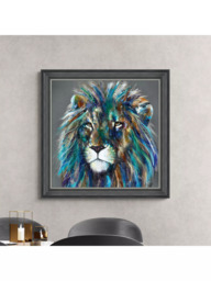 John Lewis Louise Luton 'Akiki' Lion Framed Print, 83 x 83cm, Multi - thumbnail 2