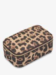Estella Bartlett Leopard Canvas Mini Jewellery Box, Brown