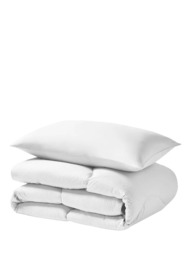 Night Lark Seersucker Coverless Duvet & Pillowcase Set, 4.5 Tog, Polar White - thumbnail 6