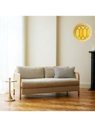 The Conran Shop Tamilla Rattan Panel 2 Seater Sofa, Oak/Oatmeal - thumbnail 2
