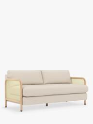 The Conran Shop Tamilla Rattan Panel 2 Seater Sofa, Oak/Oatmeal - thumbnail 1