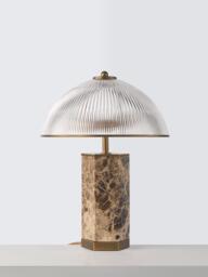 John Lewis Maelo Mushroom Table Lamp, Emperador Marble - thumbnail 3