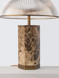 John Lewis Maelo Mushroom Table Lamp, Emperador Marble - thumbnail 4