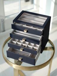 Stackers Glass Lid 4 Drawer Jewellery Box - thumbnail 2
