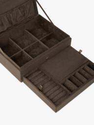 TUTTI Ritual Large Jewellery Box, Mushroom Suede - thumbnail 2