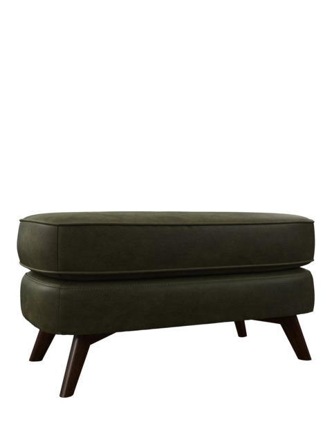 John Lewis Barbican Leather Footstool, Dark Leg - image 1