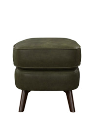 John Lewis Barbican Leather Footstool, Dark Leg - thumbnail 3