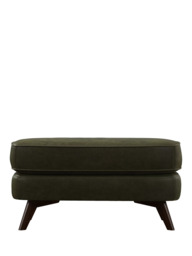 John Lewis Barbican Leather Footstool, Dark Leg - thumbnail 5