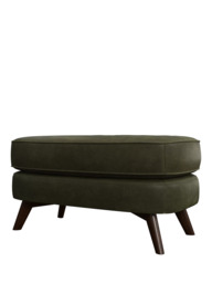 John Lewis Barbican Leather Footstool, Dark Leg - thumbnail 4