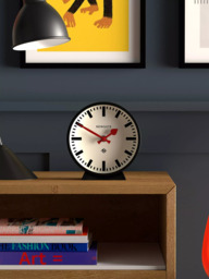 Newgate Clocks Railway Silent Sweep Round Analogue Mantel Clock, Black - thumbnail 3