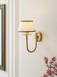 John Lewis Trevelyan Wall Light, Antique Brass/Avocado - thumbnail 2