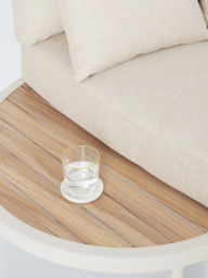 John Lewis Lozenge 4-Seater Modular Curved Garden Sofa & Coffee Table Set, Cream - thumbnail 4