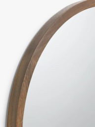 John Lewis Slim Solid Oak Wood Round Wall Mirror - thumbnail 3