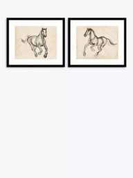 John Lewis Jennifer Paxton Parker 'Gestural Appaloosa' Framed Print & Mount, Set of 2, 53.5 x 63.5cm, Black