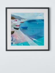 John Lewis Louise Body 'Saturday Sailing' Framed Print & Mount, 50 x 50cm, Blue - thumbnail 1