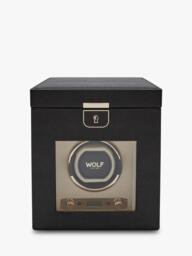 WOLF Palermo 1 Module Leather Watch Winder and Jewellery Box - thumbnail 1