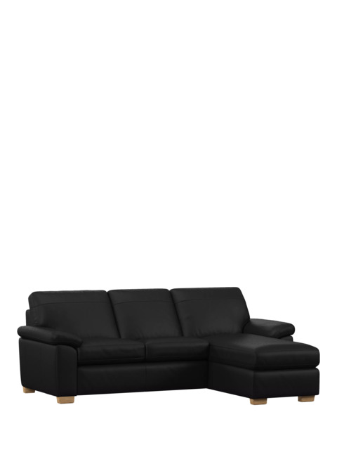 John Lewis Camden RHF Chaise Leather Sofa Bed, Light Leg - image 1