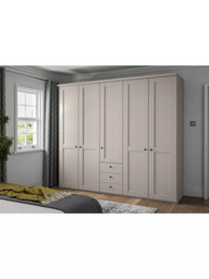 John Lewis Marlow 250cm Hinged Wardrobe with Centre 3 Drawers, Champagne - thumbnail 2