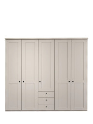 John Lewis Marlow 250cm Hinged Wardrobe with Centre 3 Drawers, Champagne - thumbnail 3