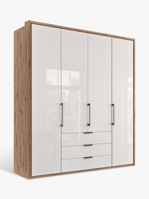 John Lewis Osaka 2m Bi-Fold Wardrobe with 4 Glass Doors & 3 Glass Drawers - image 1