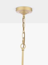 Laura Ashley Alexa 5 Arm Glass Rod Pendant Ceiling Light, Antique Brass - thumbnail 5