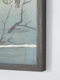 John Lewis Ohara Koson 'White Heron on Tree Branch' Framed Canvas Print, 92 x 42cm, Grey - thumbnail 2