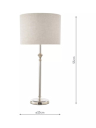 Laura Ashley Highgrove Table Lamp, Polished Nickel - thumbnail 6