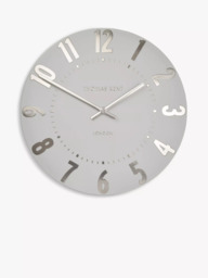 Thomas Kent Mulberry Wall Clock, 30cm, Silver Cloud - thumbnail 1
