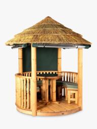 Breeze House Oasis Signature Cape Reed Thatch Roof Circular Gazebo, FSC-Certified (Scandinavian Redwood) - thumbnail 1