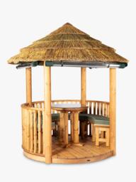 Breeze House Oasis Signature Cape Reed Thatch Roof Circular Gazebo, FSC-Certified (Scandinavian Redwood) - thumbnail 3