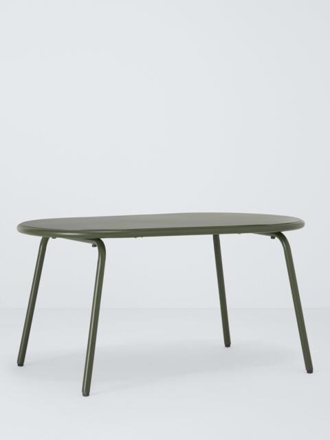 John Lewis Oval Metal Garden Coffee Table, 90cm, Golden Olive