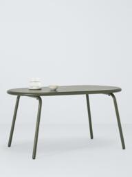 John Lewis Oval Metal Garden Coffee Table, 90cm, Golden Olive - thumbnail 5